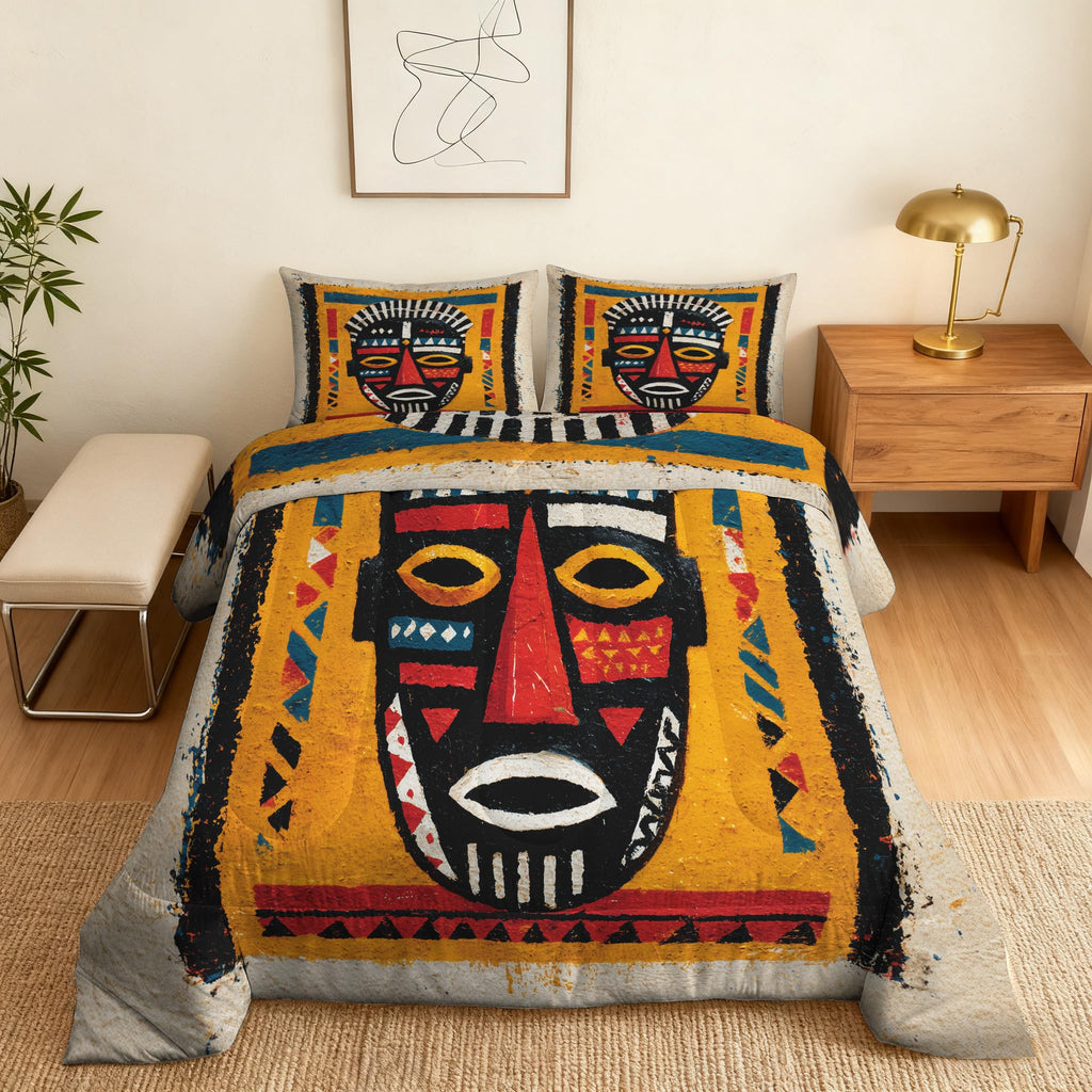 Patchwork Geometric Queen Size Comforter Sets 3 Piece