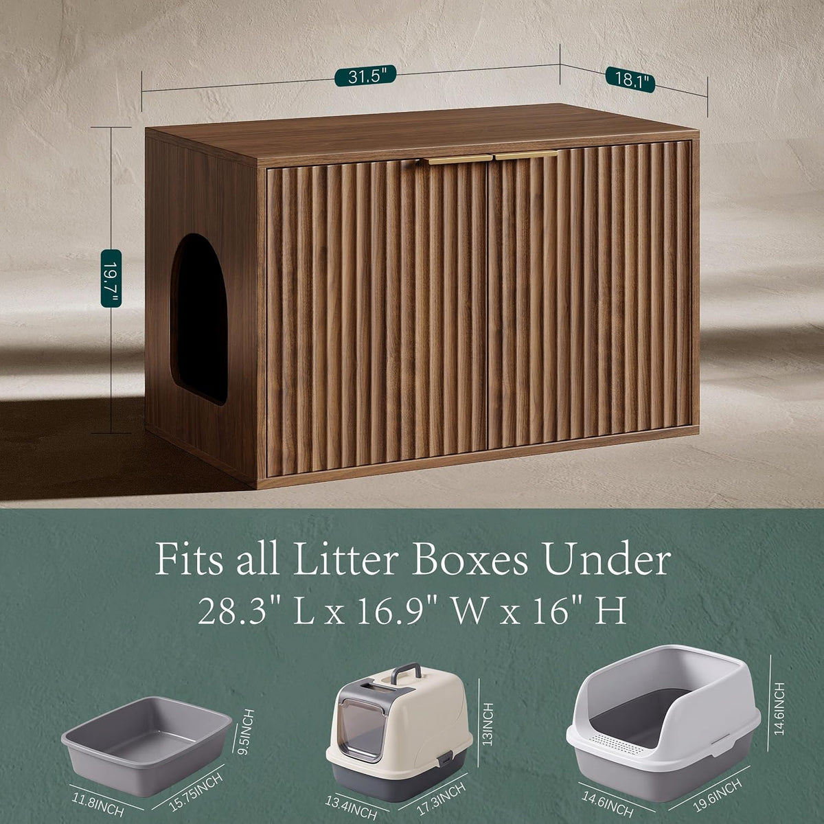 Compact Furniture-Style Cat Litter Enclosure