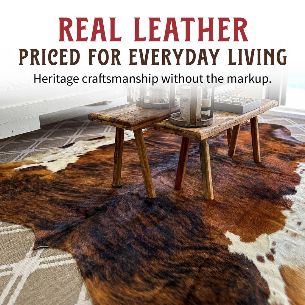 HIDES BAZAAR Brown Brindle Cowhide Rug 5x7 ft, Real Hair on Hide Area Rug