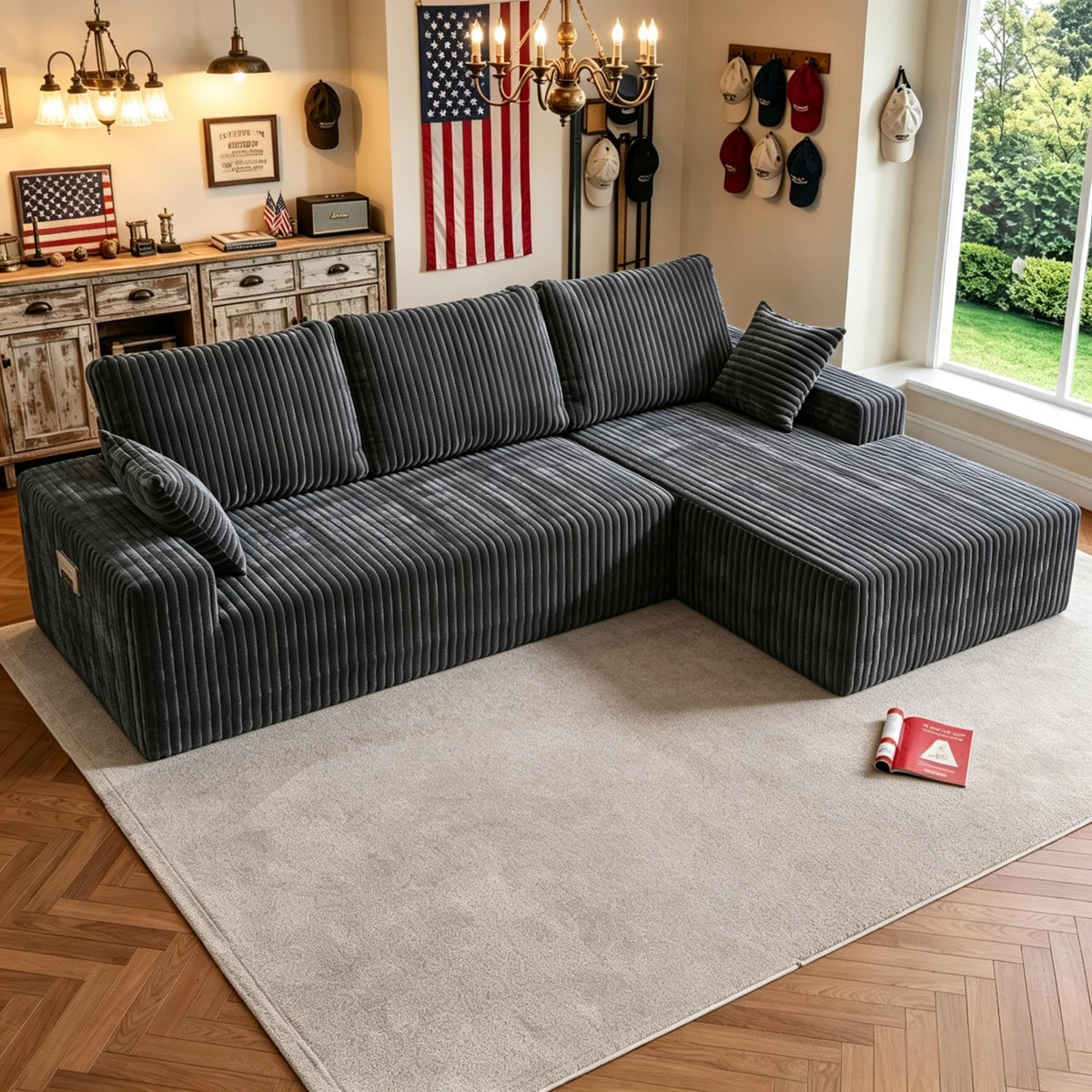 Modular L-Shaped Memory Foam Sectional Sofa