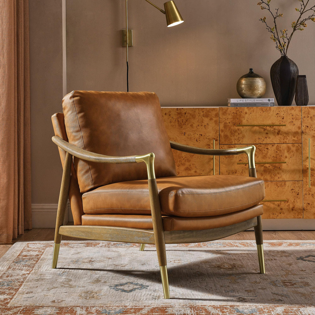 Modway Langford Stain-Resistant Performance Velvet Armchair – Mid Century Modern