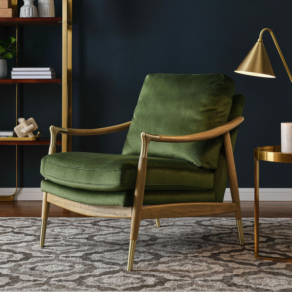 Modway Langford Stain-Resistant Performance Velvet Armchair – Mid Century Modern
