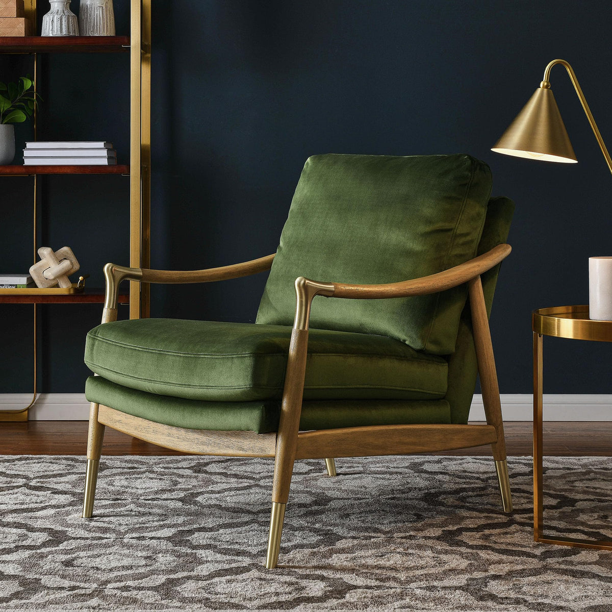 Modway Langford Stain-Resistant Performance Velvet Armchair – Mid Century Modern