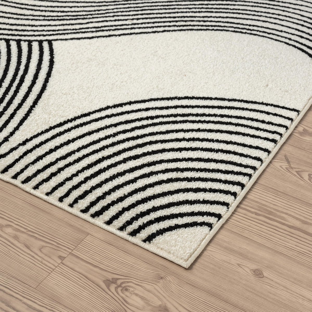 Abani Cream and Black Swirl Area Rug