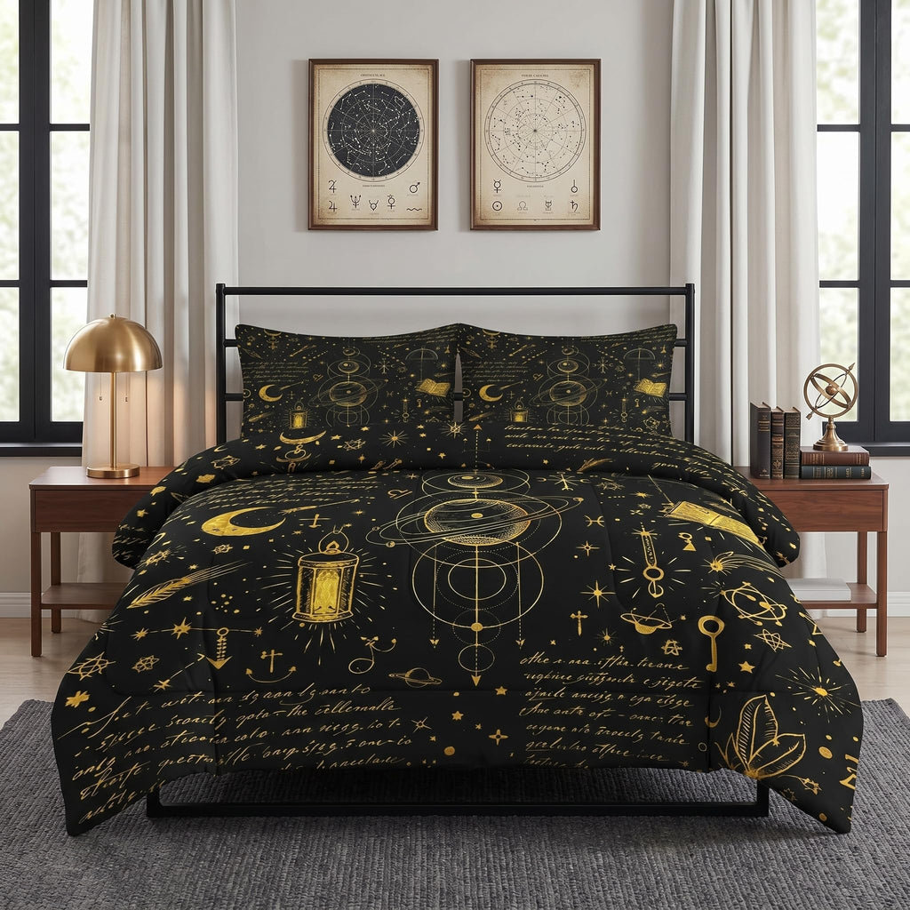 Pamnest Queen Comforter Set, 3 Pieces African Floral Bedding, All Season
