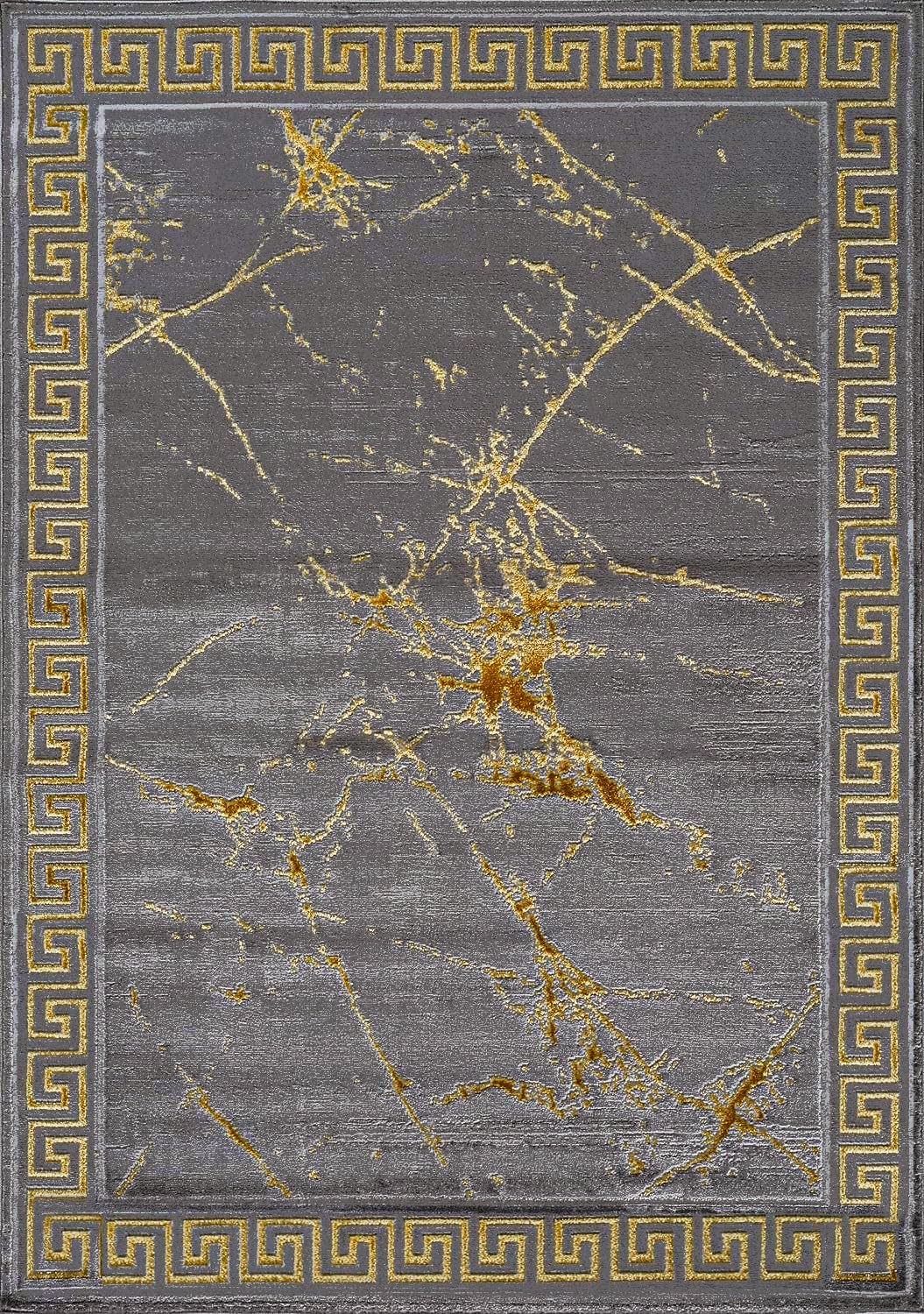 GLORY RUGS Area Rugs Marble 5X7 Cream Gold Carpet Modern Abstract Rug Living Room