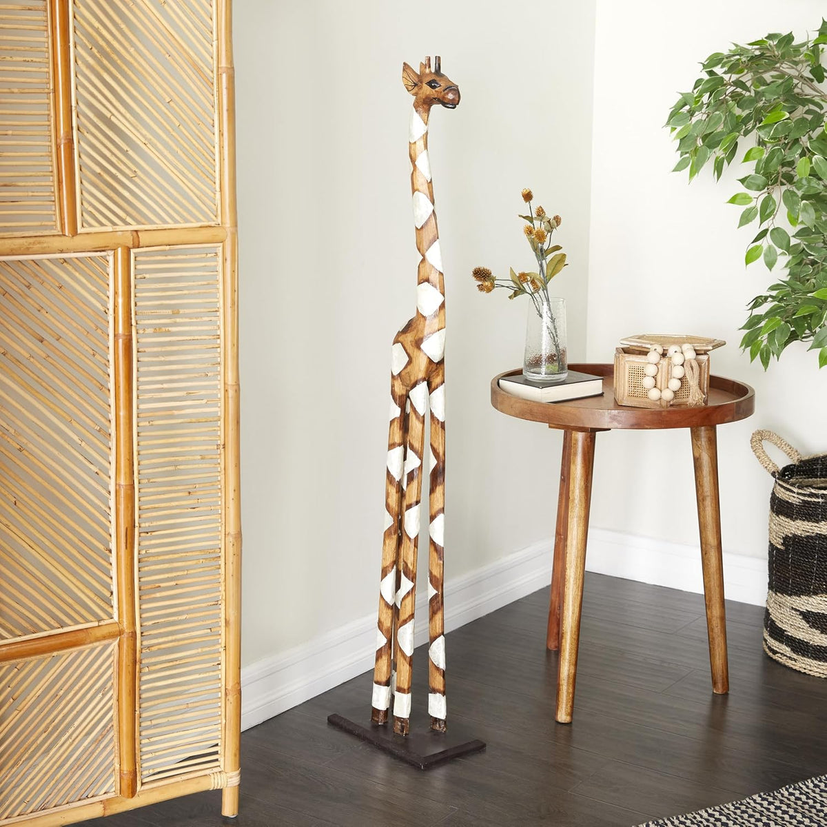 Deco 79 Wood Giraffe Sculpture, Sculpture 11" x 6" x 47", Brown