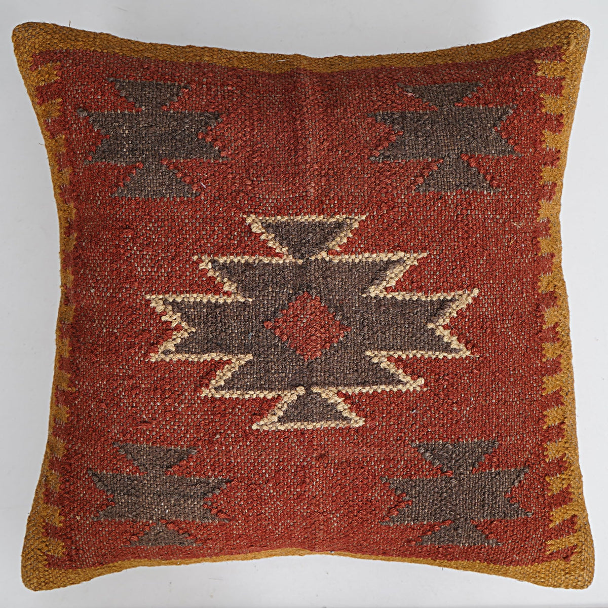 Indian Vintage Kilim Hand Loom Cushion Cover 18X18 Pillows Boho Ethnic Shams Jute