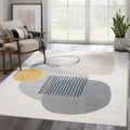 Abani Deco Collection Area Rug - Cream Minimalist Geometric Design - 8'11" x