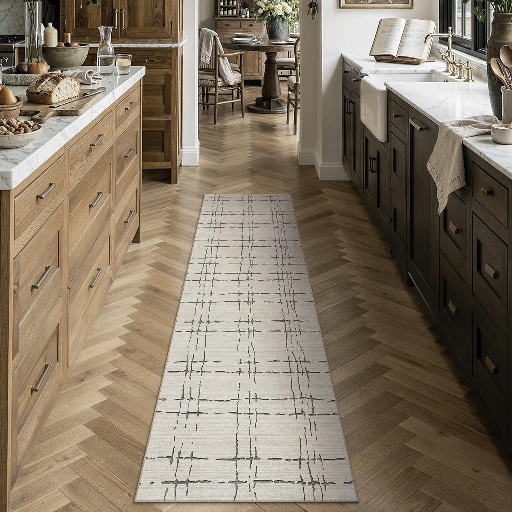 PureCozy 8x10 Beige Neutral Area Rug for Living Room Non Slip Carpet
