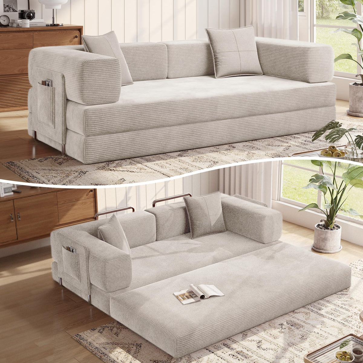 78.8'' Futon Sofa Bed, Boneless Couches for Living Room