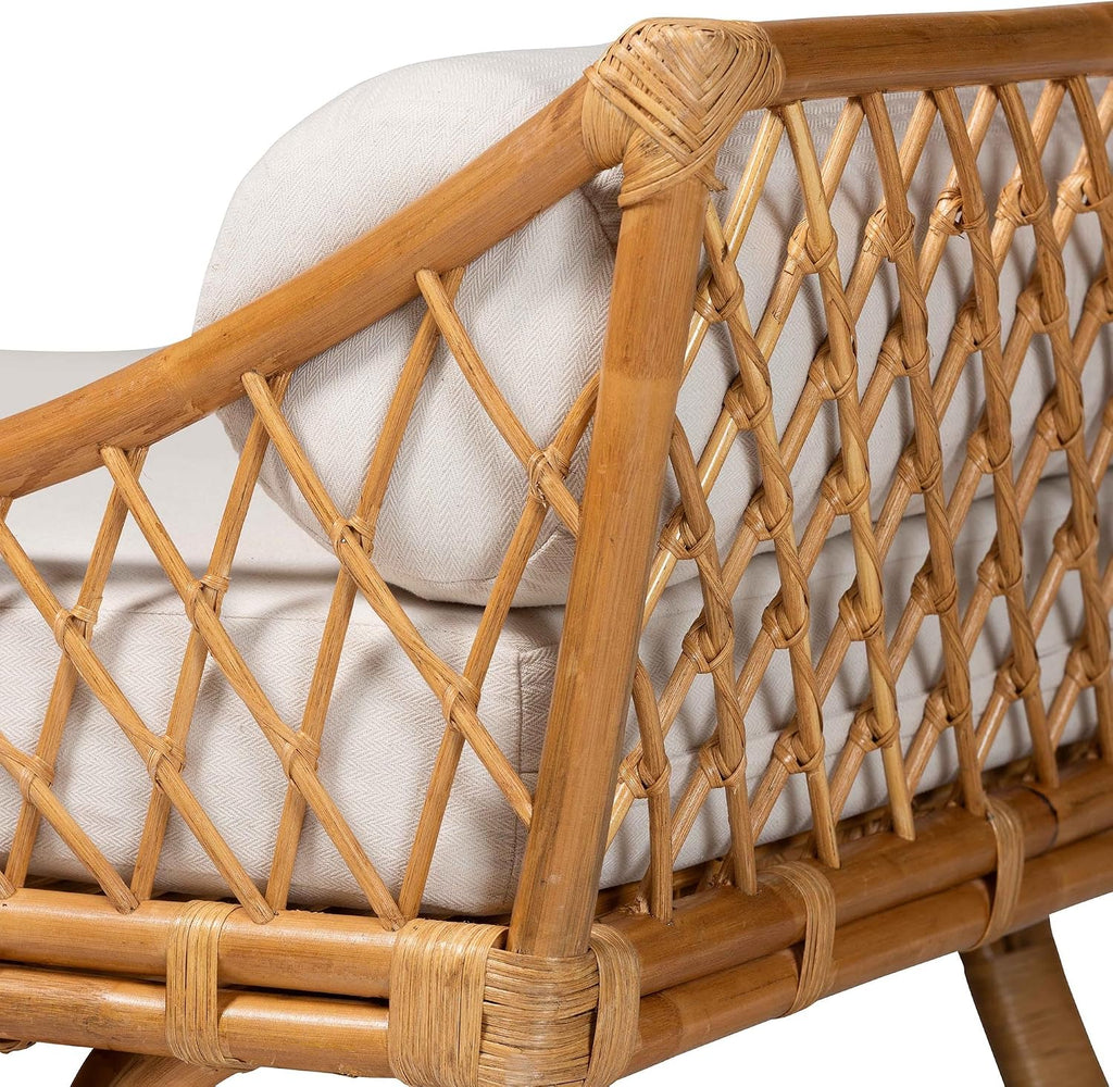 bali & pari Akemi Handwoven Natural Rattan Daybed with Cushion – Boho Coastal