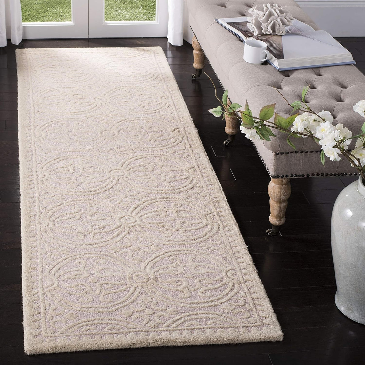 SAFAVIEH Cambridge Wool Area Rug 8'x10', Navy Blue & Ivory CAM123G