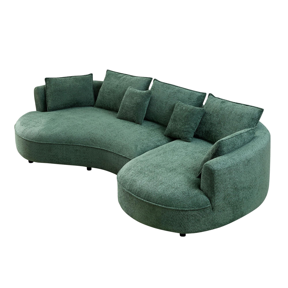 102.36" Curved Sectional Sofa, Gray Velvet 4-Seat Couch