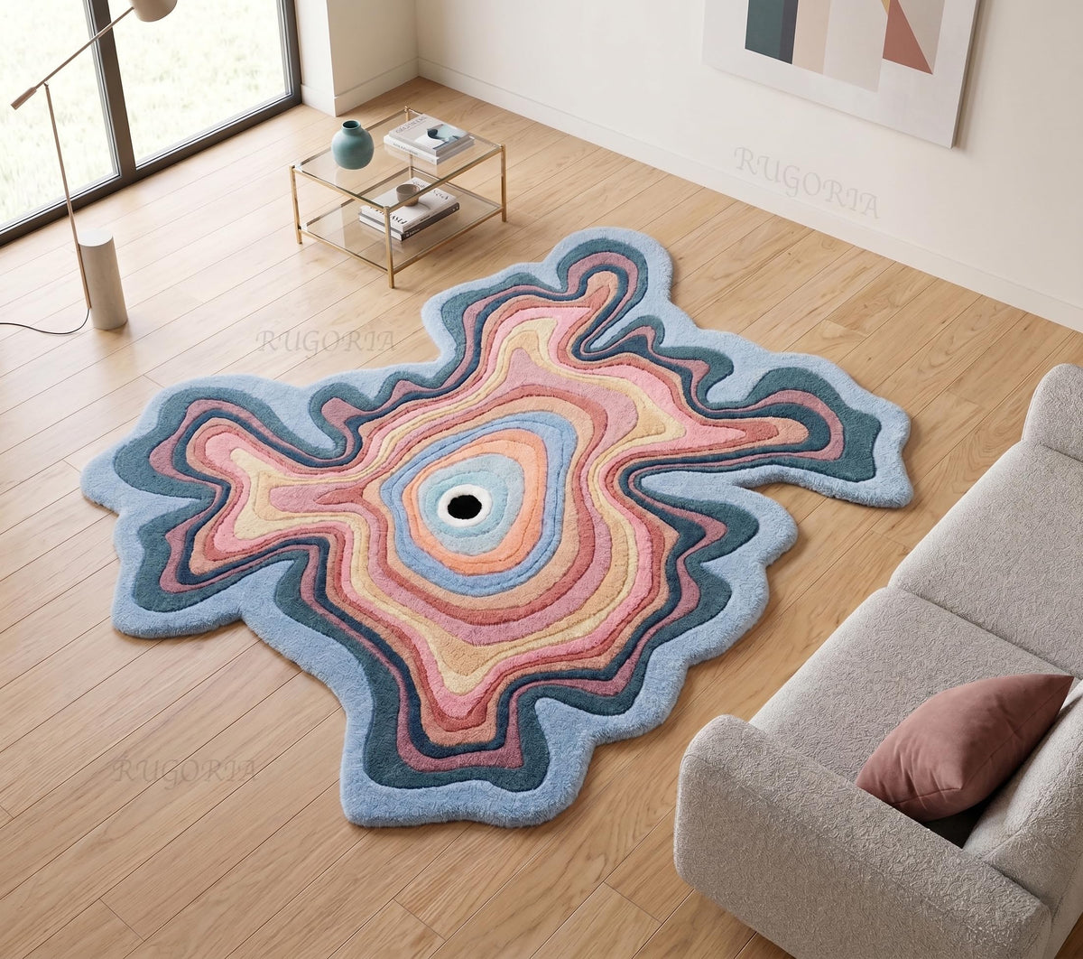 Restoration and Renovation Irregular Shaped Handmade Wool Rug
