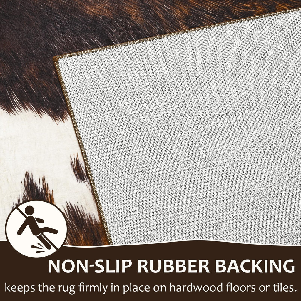 BENRON Soft Cowhide Rug 4x6, Faux Cow Hide Rug for Living Room Bedroom