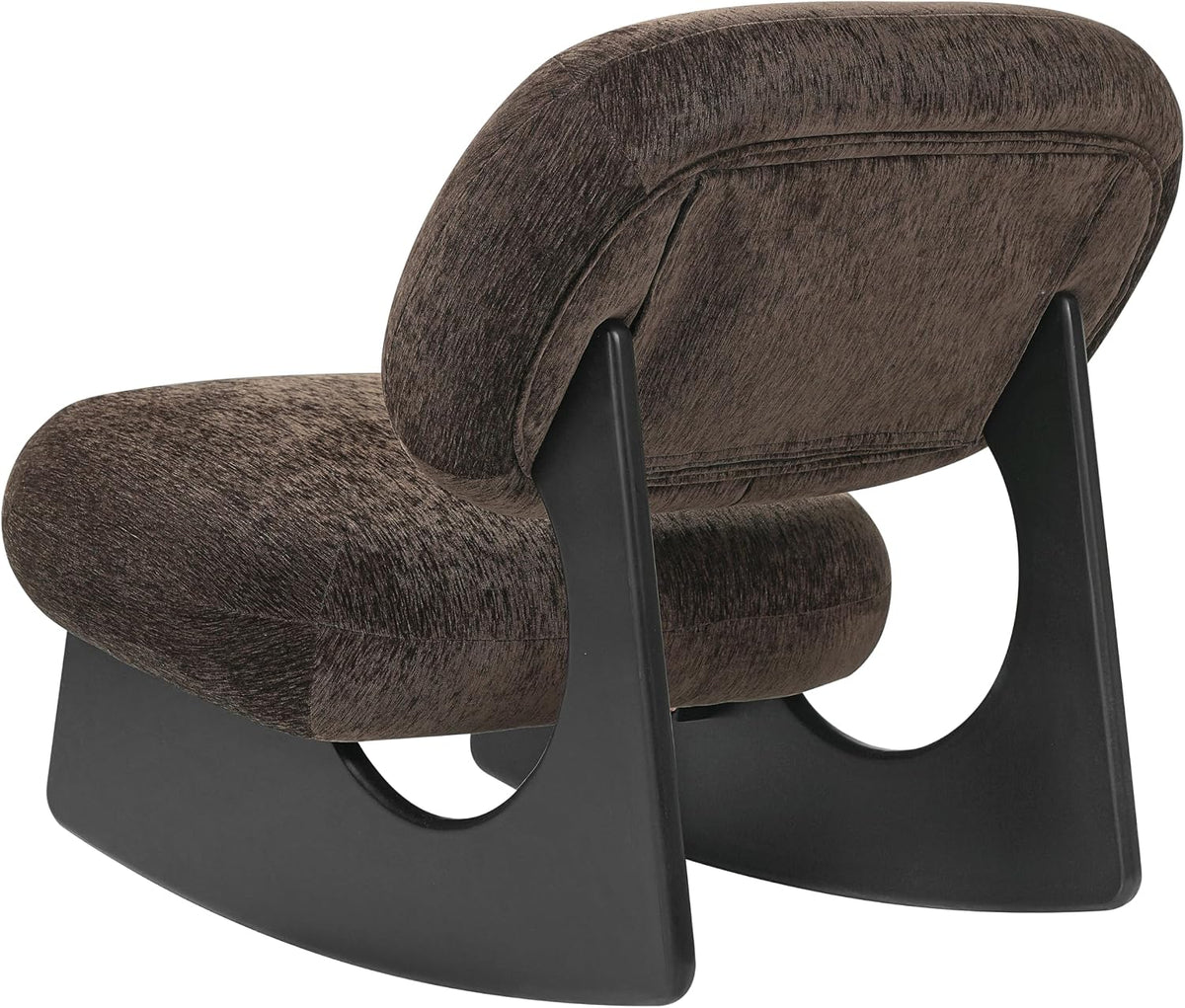 Merax Modern Rocking Chair Accent Glider Chair, Dark Brown