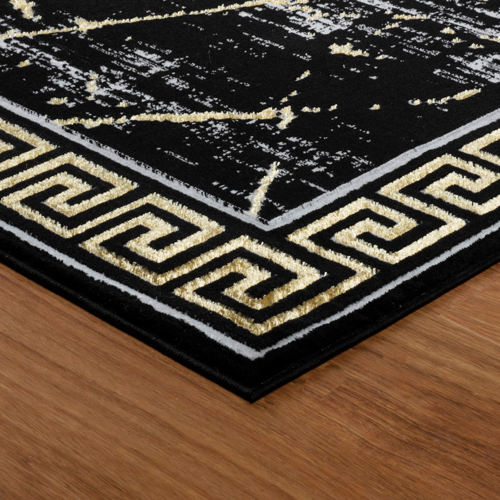 GLORY RUGS Area Rugs Marble 5X7 Cream Gold Carpet Modern Abstract Rug Living Room