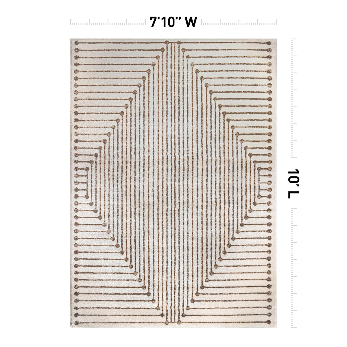 Rugshop Contemporary Bohemian Stripe Area Rug 7'10" x 10' Black