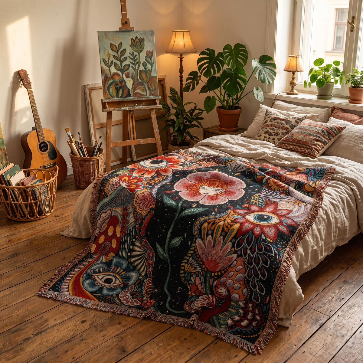 Reversible Boho Woven Throw Blanket