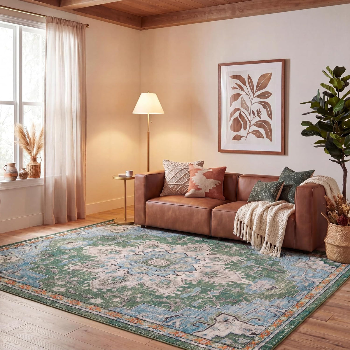 SAFAVIEH Madison Area Rug 8'x10', Traditional Ivory & Light Blue MAD473D