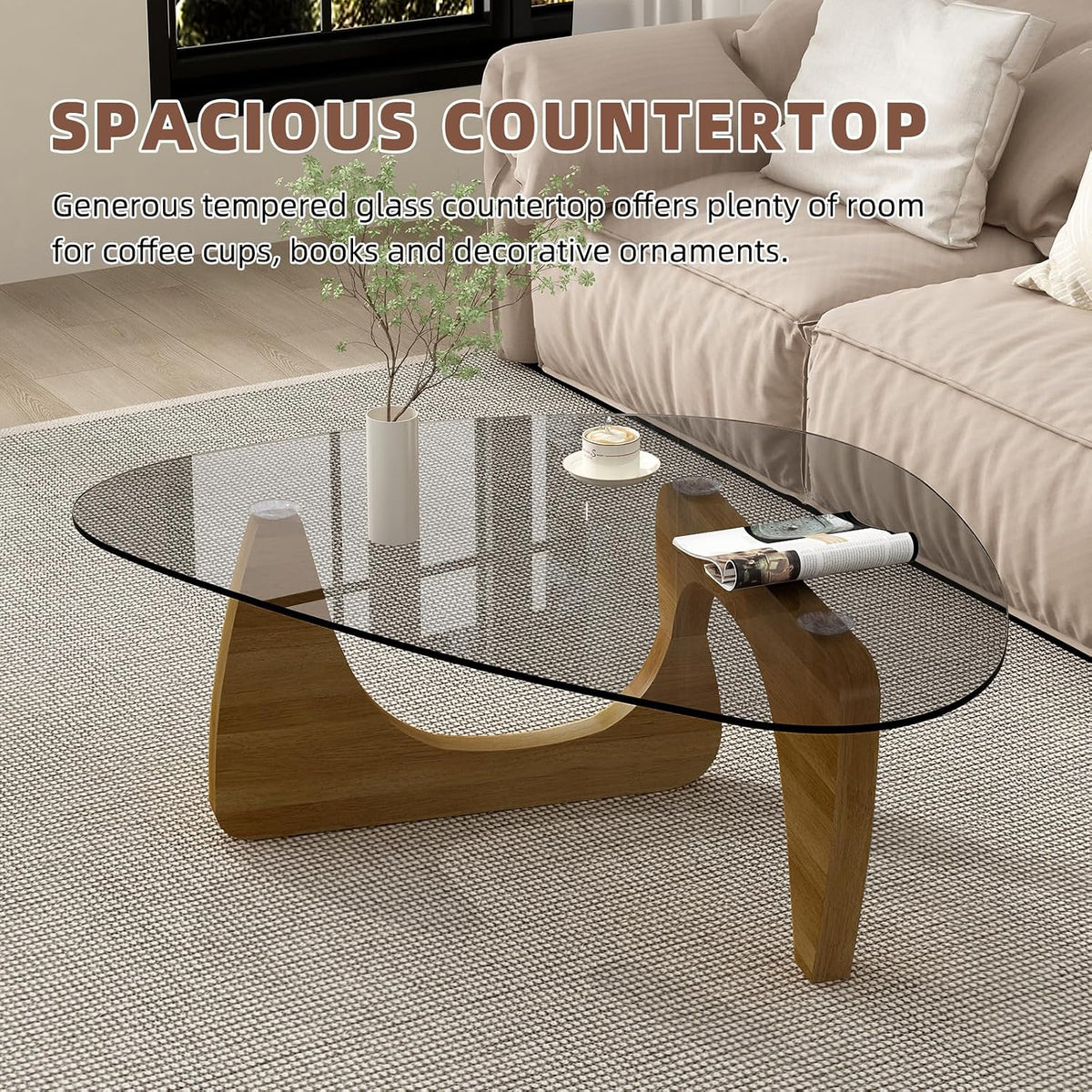 Walnut Glass Coffee Table