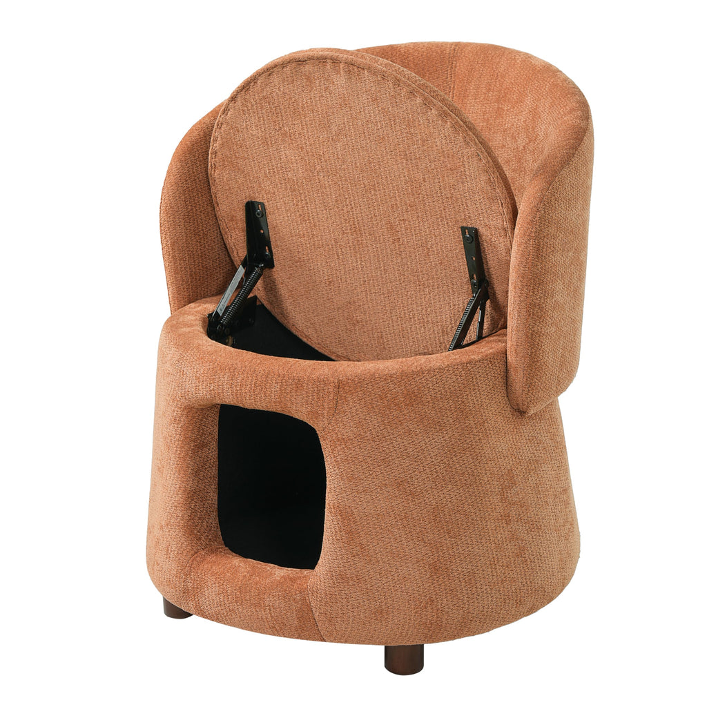 Merax Modern Accent Chair with Pet Cave & Storage