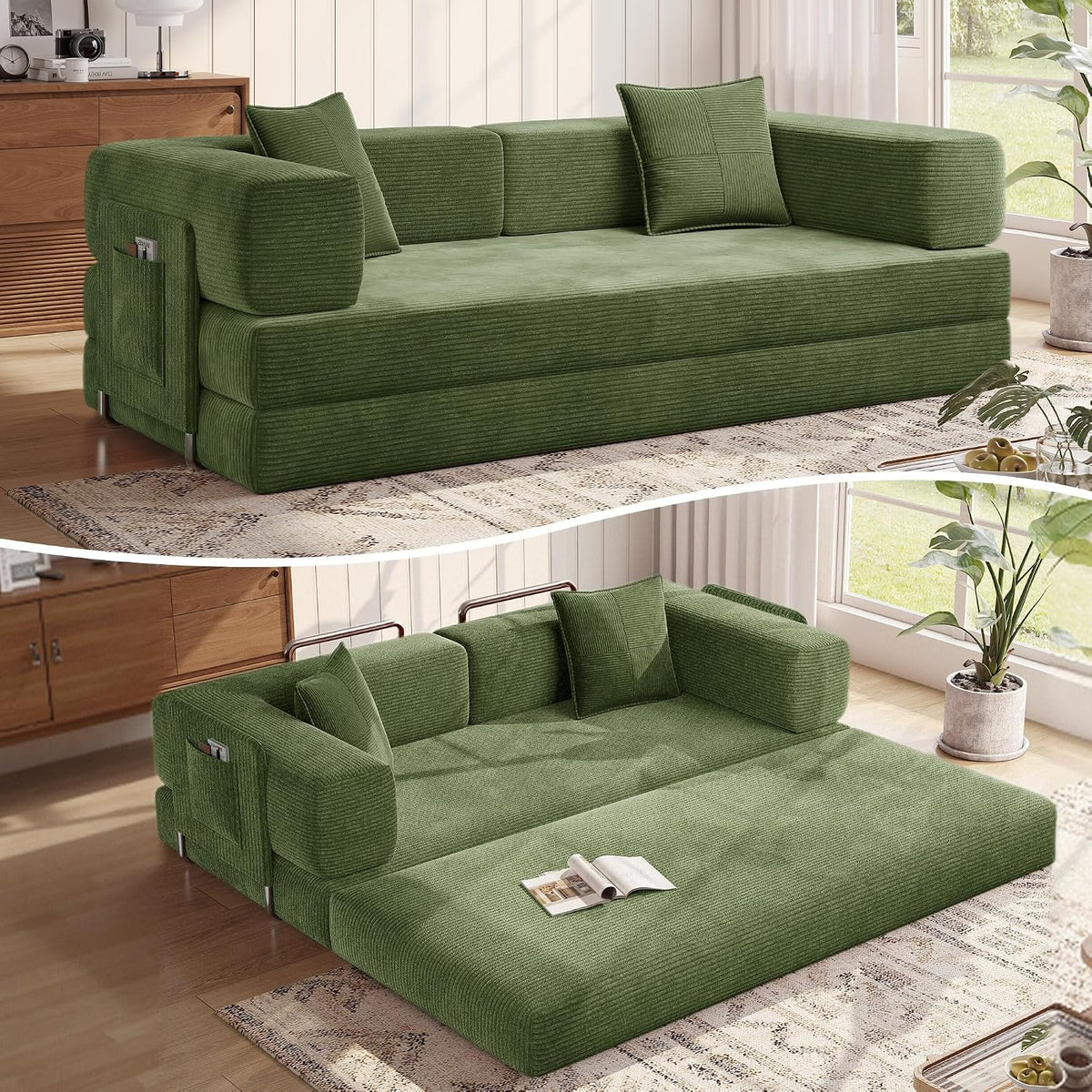 78.8'' Futon Sofa Bed, Boneless Couches for Living Room