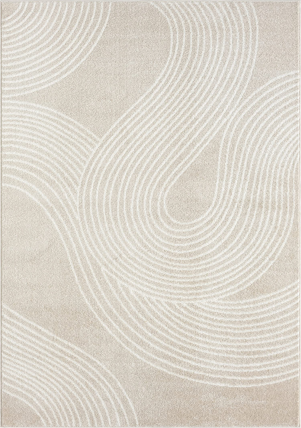 Abani Cream and Black Swirl Area Rug
