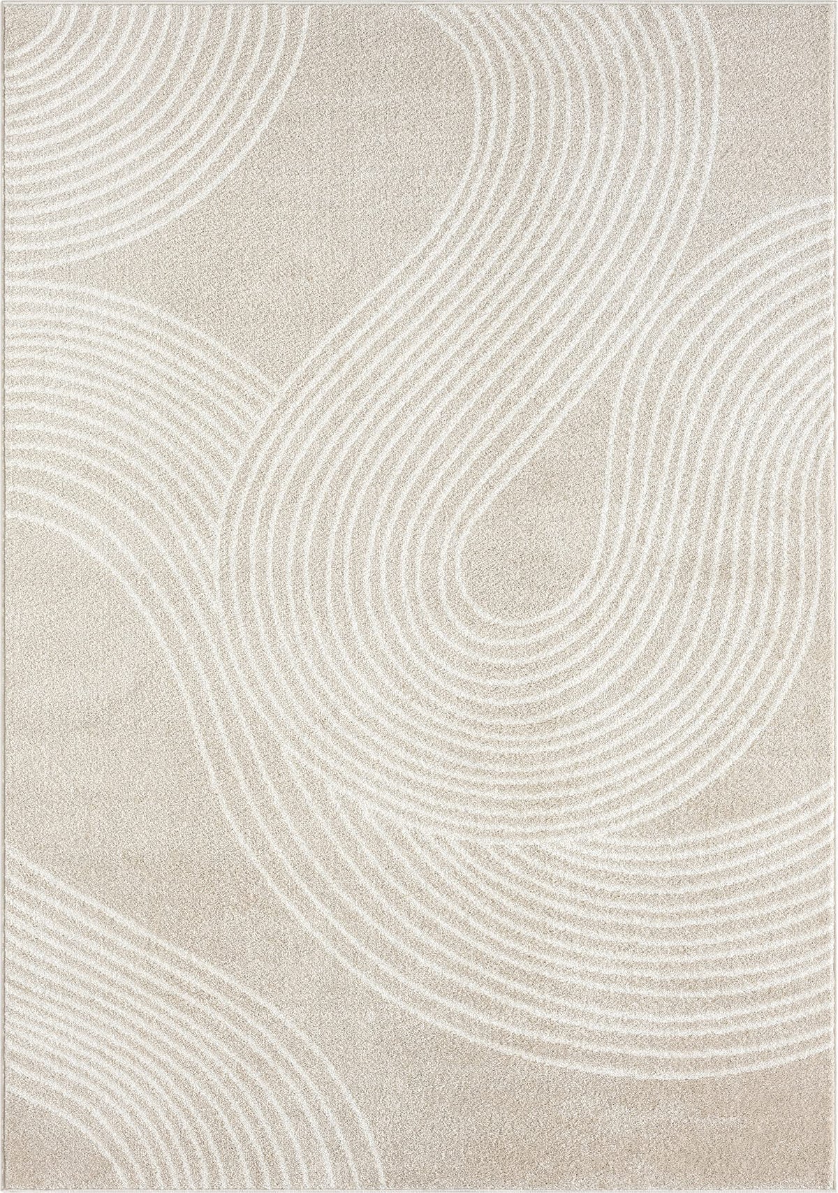 Abani Cream and Black Swirl Area Rug