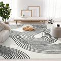 Abani Cream and Black Swirl Area Rug