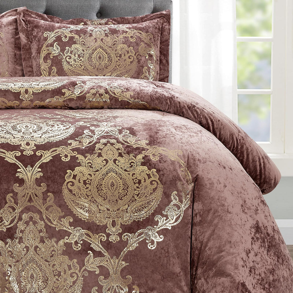 Sunshine Nicole Metallic Print Comforter Set