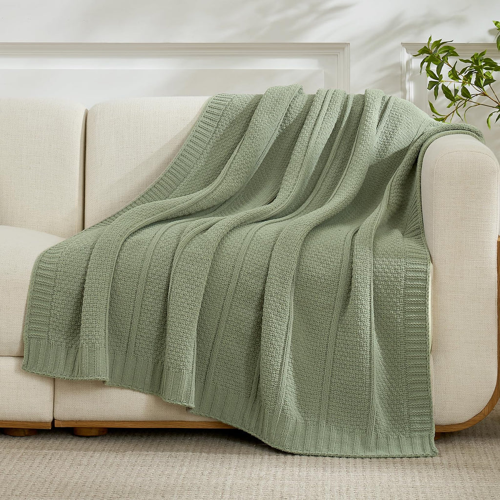 Moss-Stitch Chenille Throw Blanket