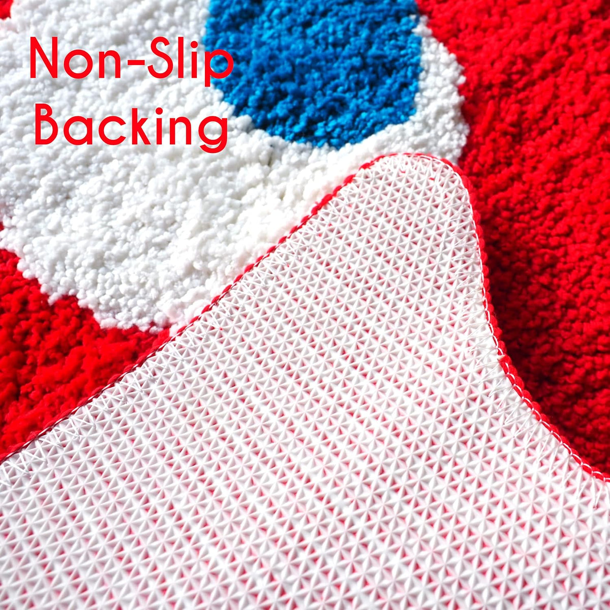 Fun Red Graphic Bathroom Accent Rug