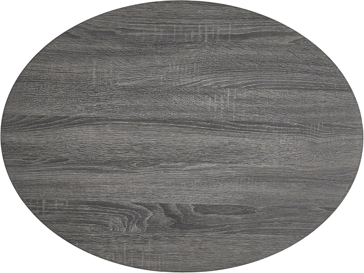 Matte Black Rotating Oval Coffee Table