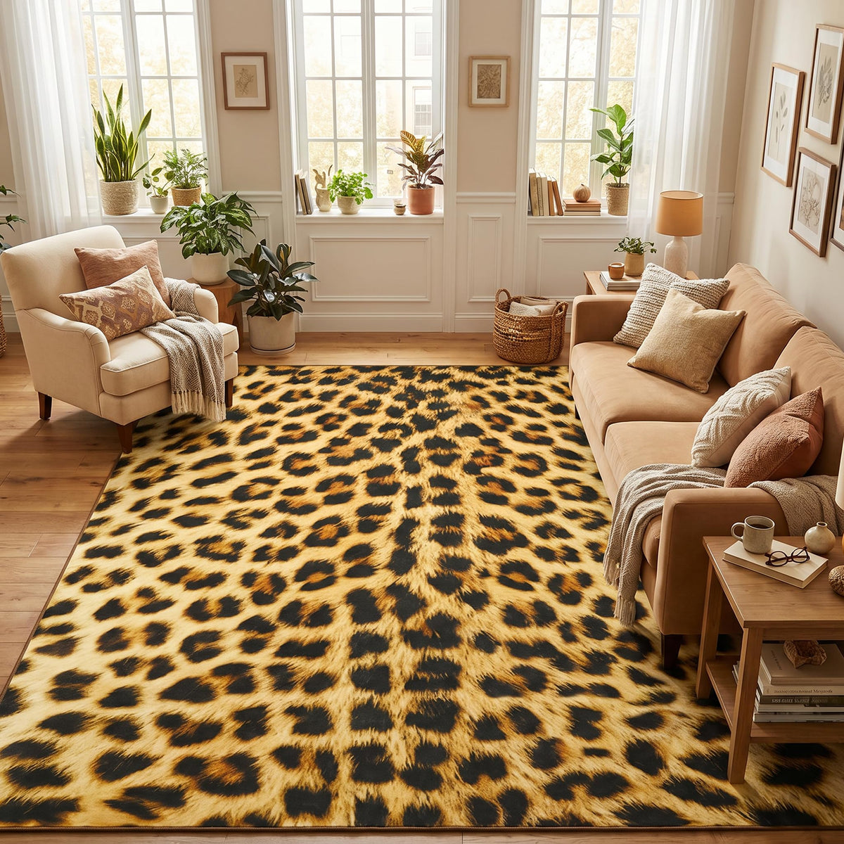 BENRON Soft Cowhide Rug 4x6, Faux Cow Hide Rug for Living Room Bedroom