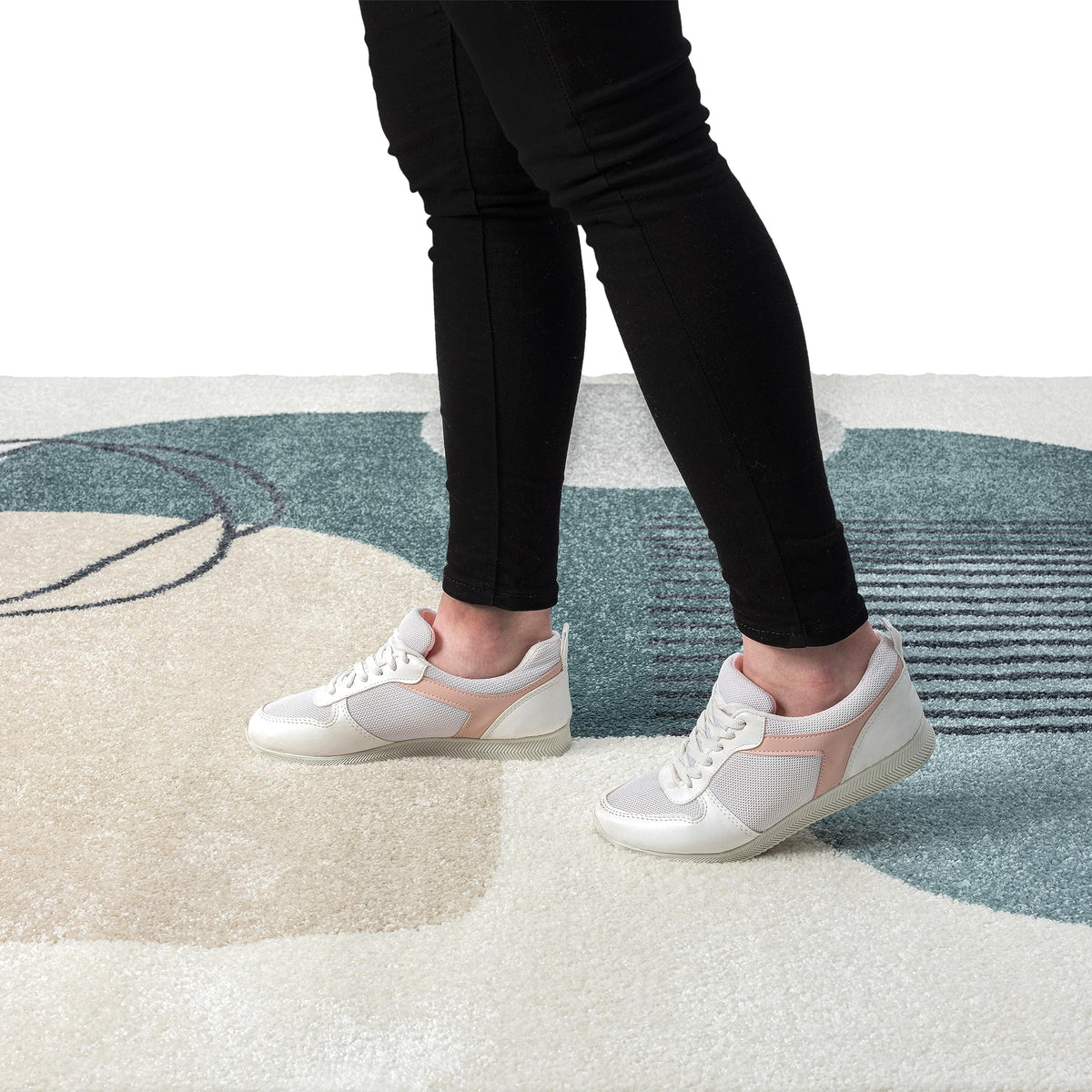 Abani Deco Collection Area Rug - Cream Minimalist Geometric Design - 8'11" x
