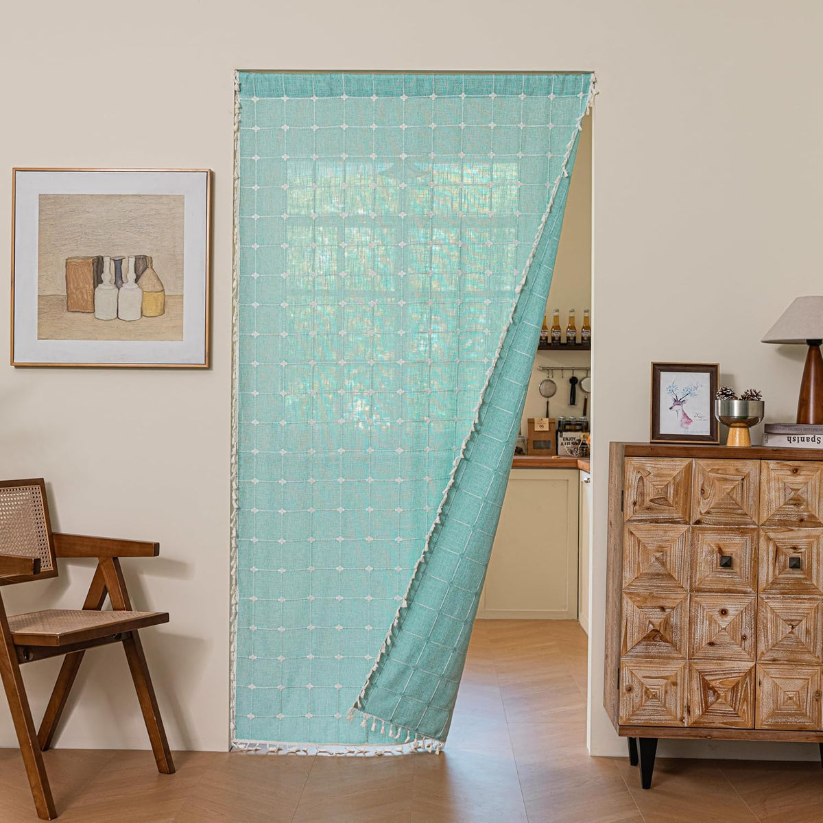 Boho Tassel Rod-Pocket Curtain Panel
