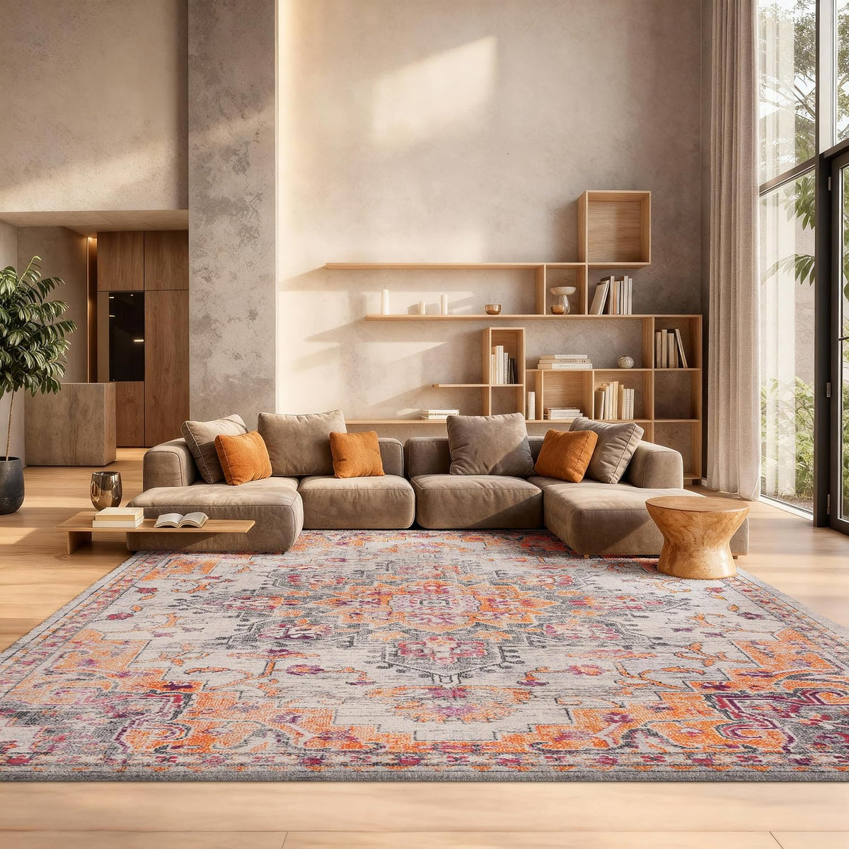 SAFAVIEH Madison Area Rug 8'x10', Traditional Ivory & Light Blue MAD473D
