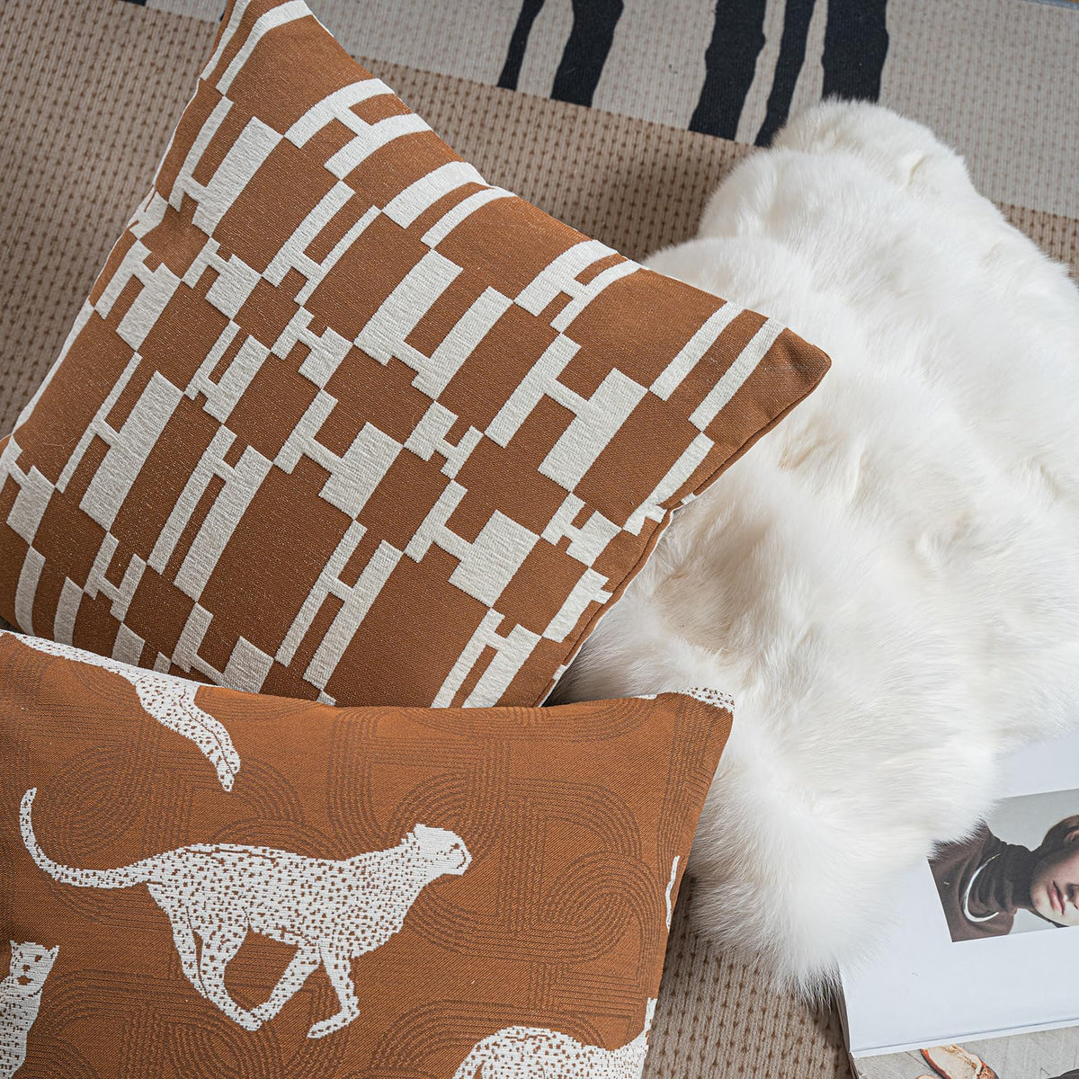 Croker Horse New 20x20'' inches Throw Pillow Cushion Covers - Paradise Orange Color