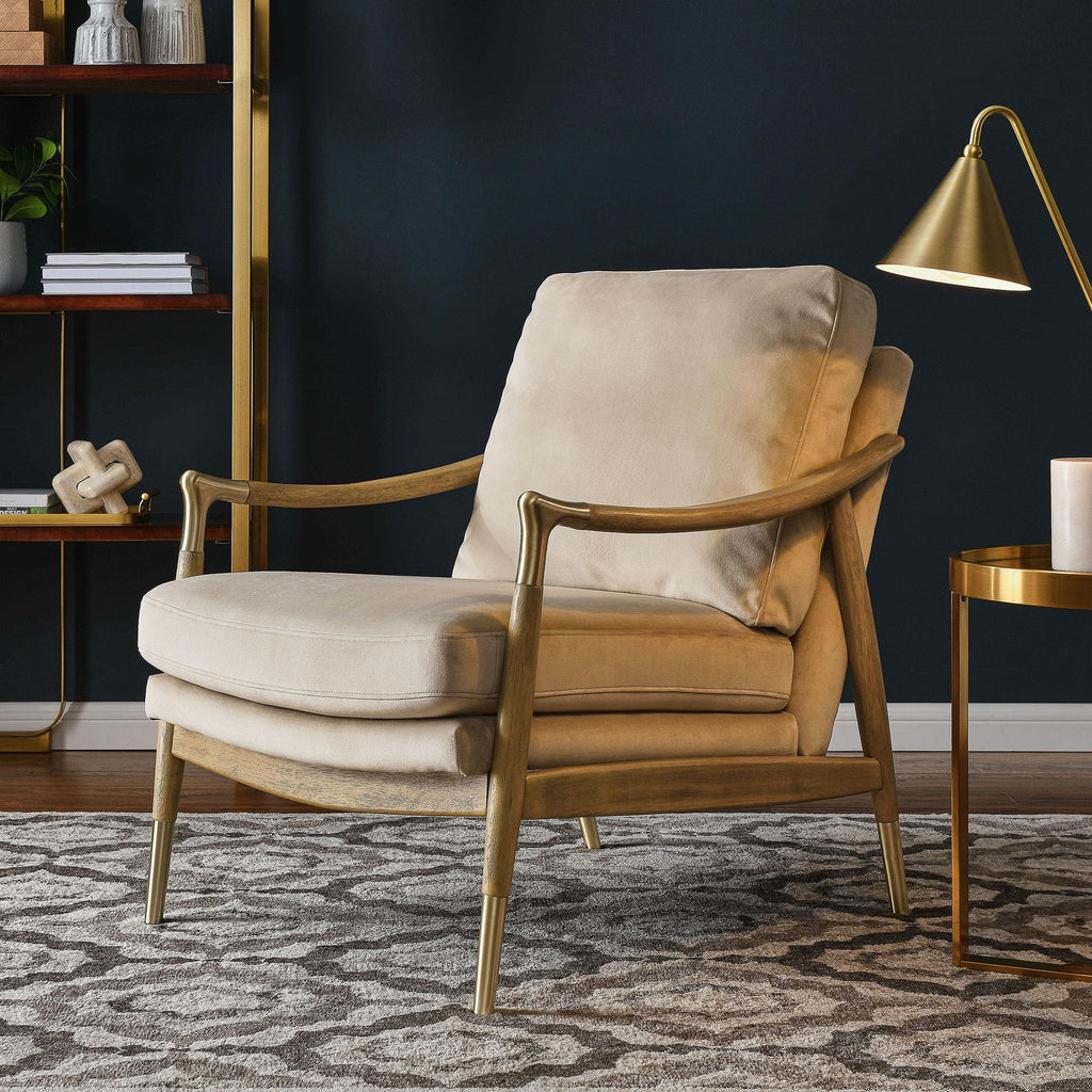 Modway Langford Stain-Resistant Performance Velvet Armchair – Mid Century Modern