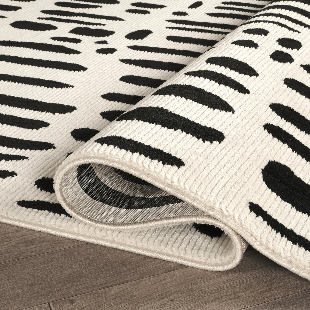 Abani Geometric Beige/Black Area Rug -6'x9' - Modern 3D Lines Design - Deco