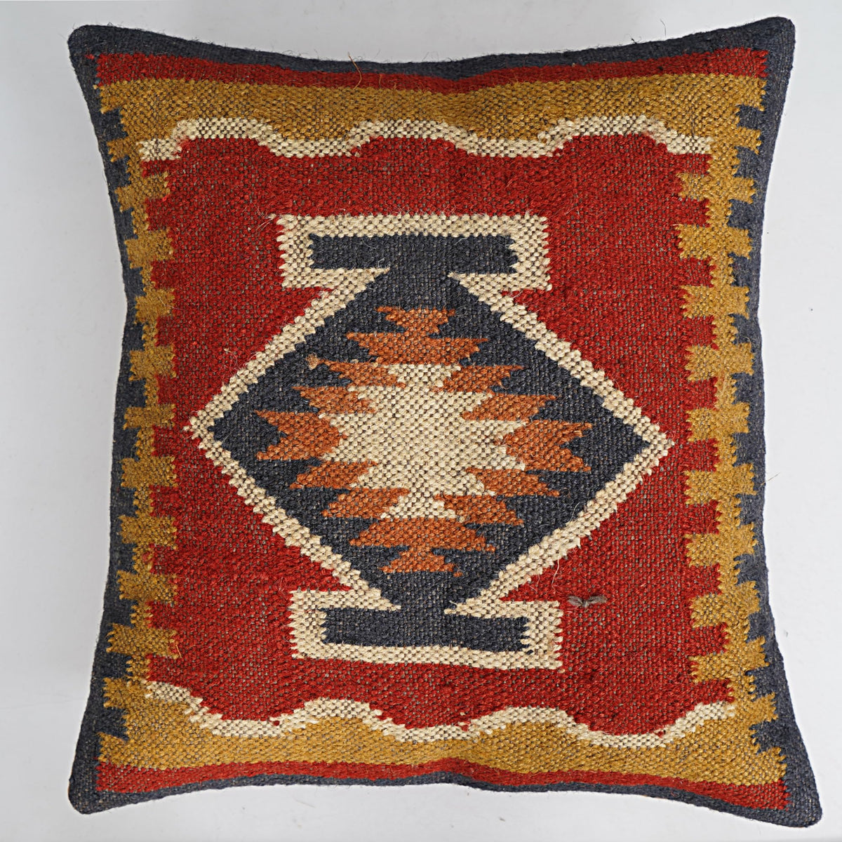 Indian Vintage Kilim Hand Loom Cushion Cover 18X18 Pillows Boho Ethnic Shams Jute