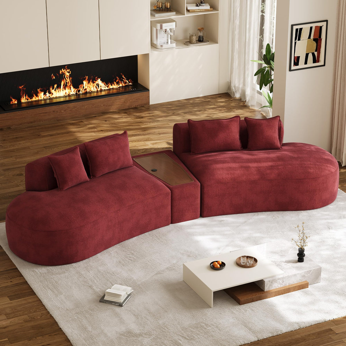 Oversized Chenille Cloud Sectional with Pillows