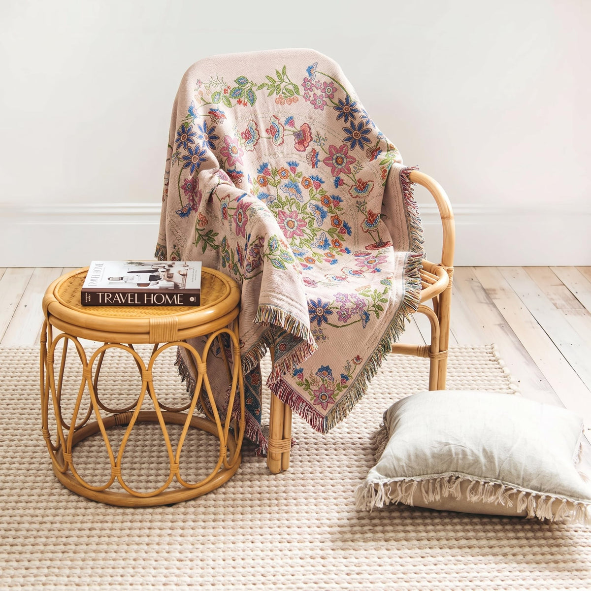 Reversible Boho Woven Throw Blanket