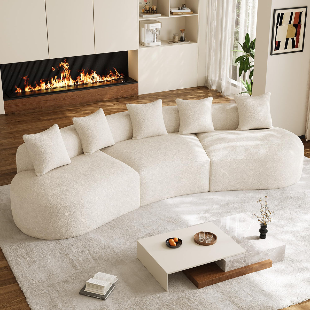 Oversized Chenille Cloud Sectional with Pillows