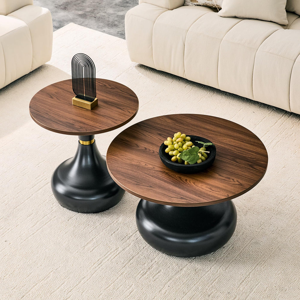Faux-Marble Nesting Coffee Table Set