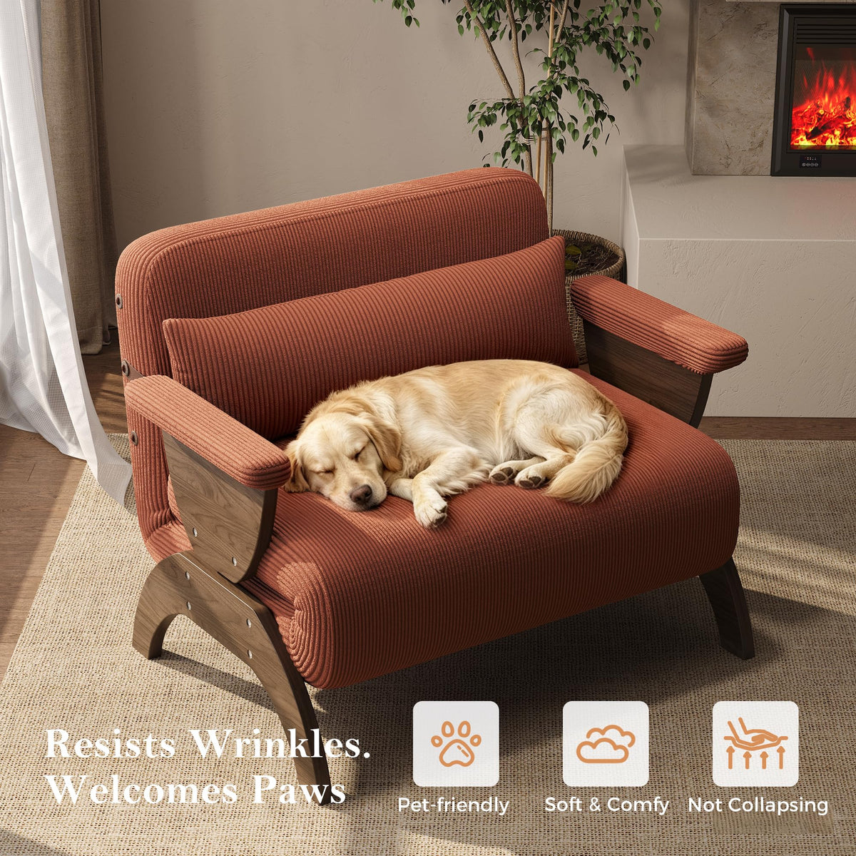 JASIWAY 47" 3-in-1 Convertible Sofa Sleeper Chair Bed for Adults, Futon