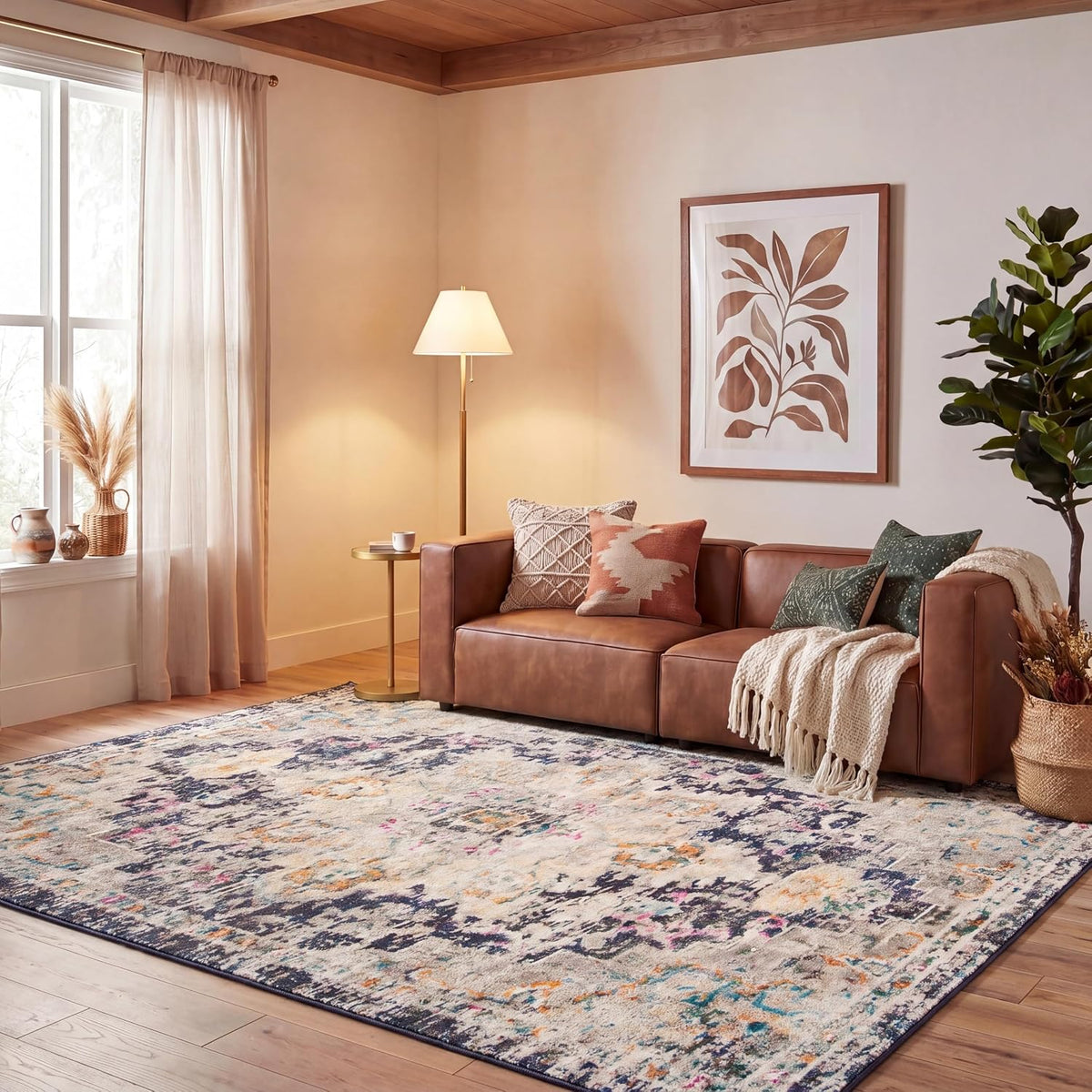 SAFAVIEH Madison Area Rug 8'x10', Traditional Ivory & Light Blue MAD473D