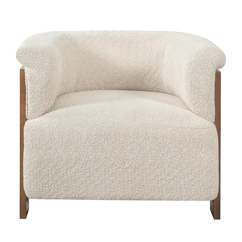 Merax 28.7'' Mid-Century Modern Boucle Accent Chair with Solid Wood Frame